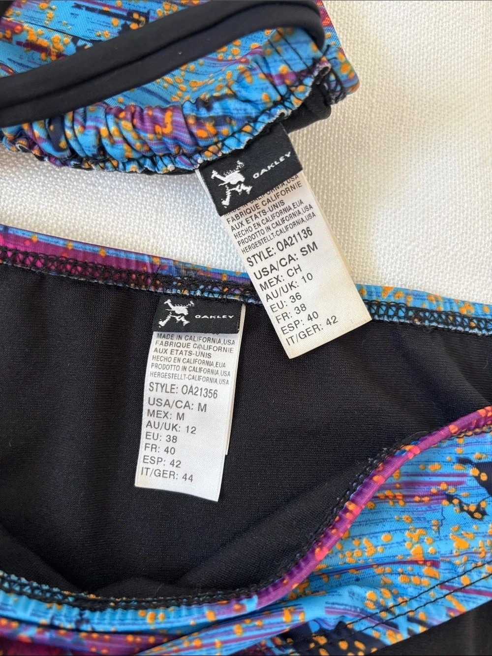 Oakley Blue & Purple Abstract Printed Bikini Set with Black Trim -416sku